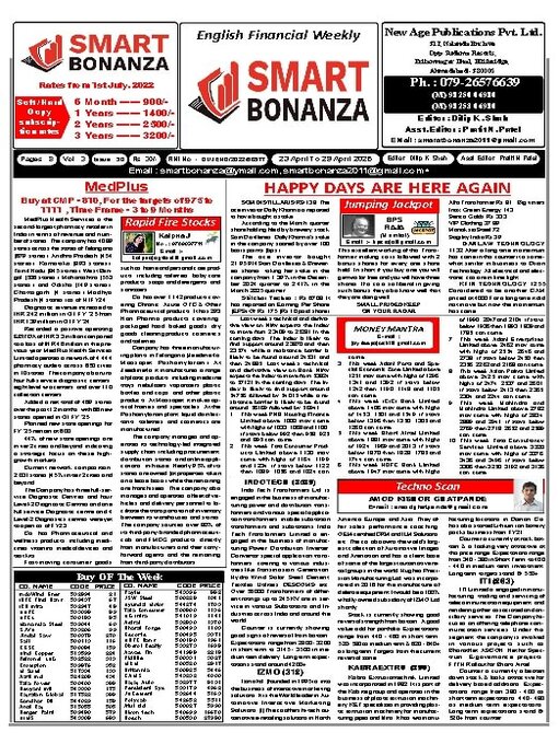 Title details for Smart Bonanza Financial Weekly English by New Age Publications Pvt. Limited - Available